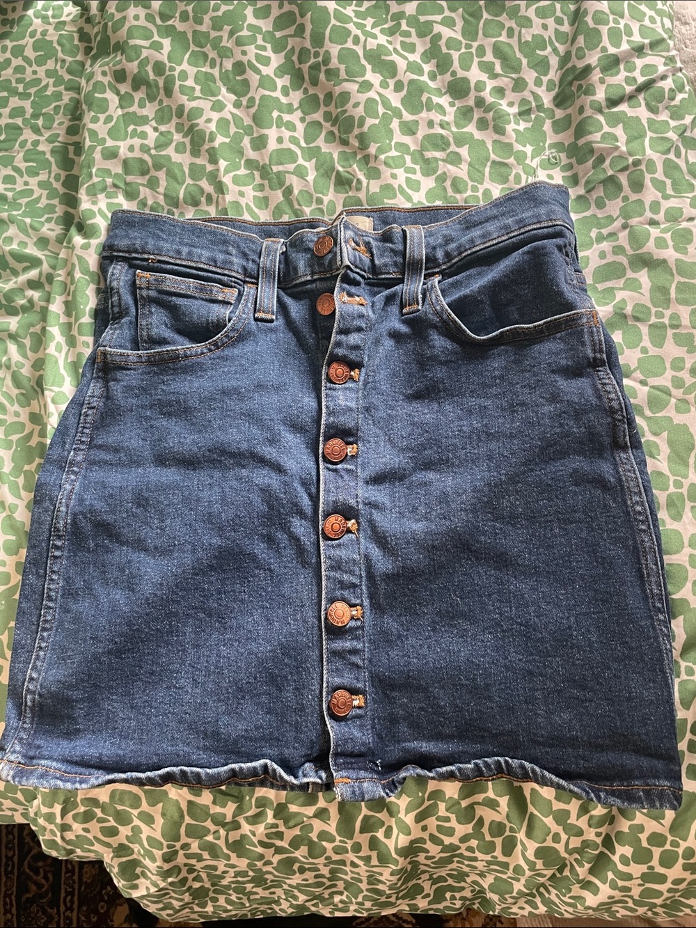 Madewell button front mini skirt